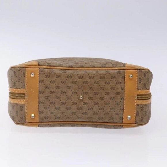 GUCCI Micro GG Supreme Hand Bag PVC Beige Gold 000 104 0030 Auth gh453 - Picture 8 of 11